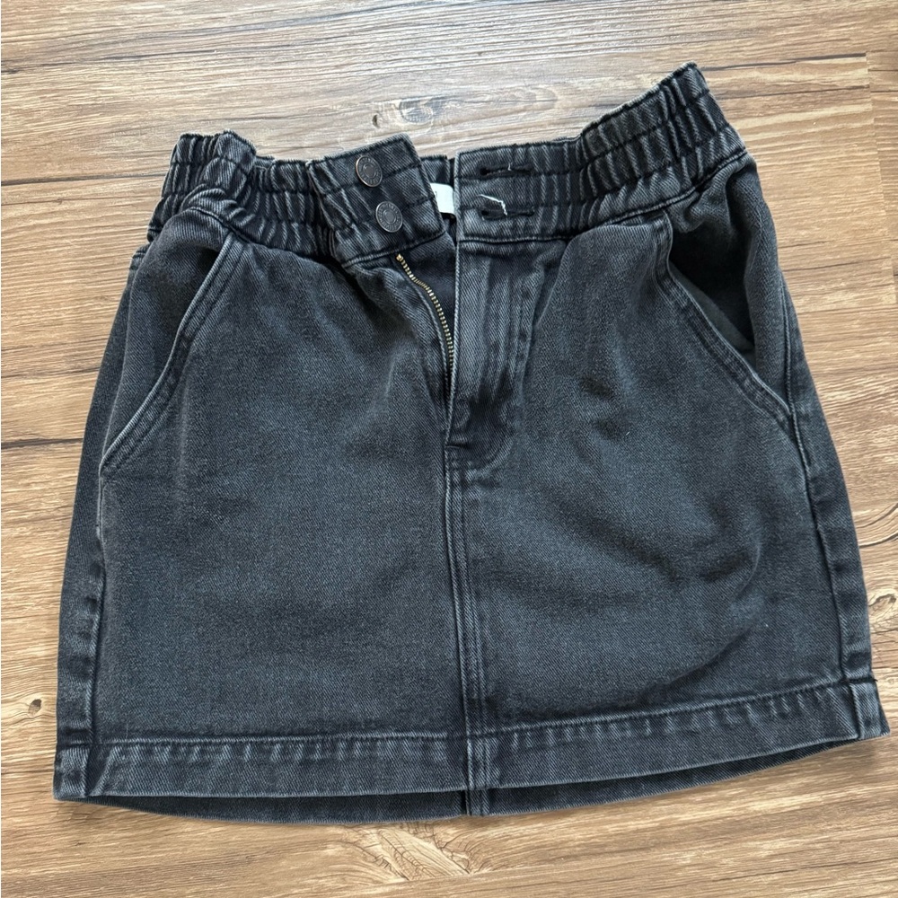 Black Denim Mini Skirt